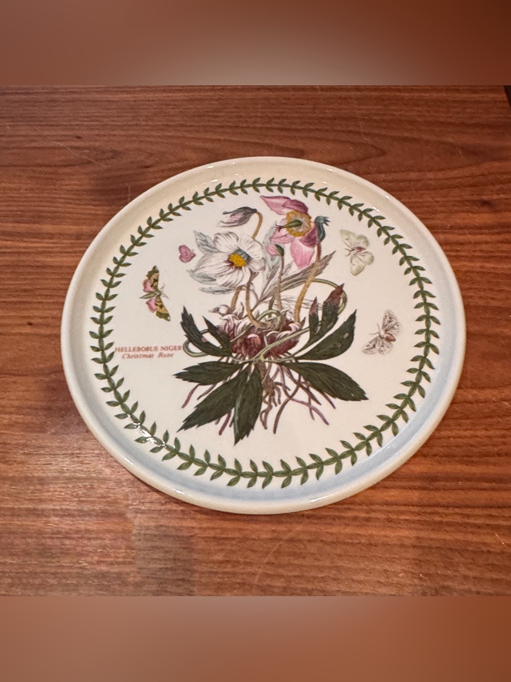 Vintage Portmeirion Botanic Garden Christmas Rose 10” Cake Plate England